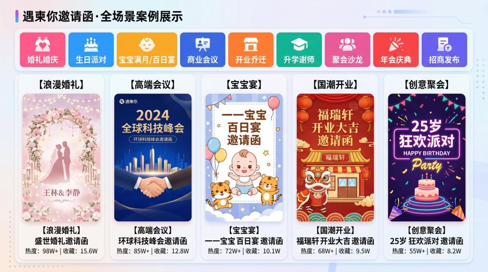 婚庆电子邀请函在线制作｜全风格适配，小白也能5分钟出片